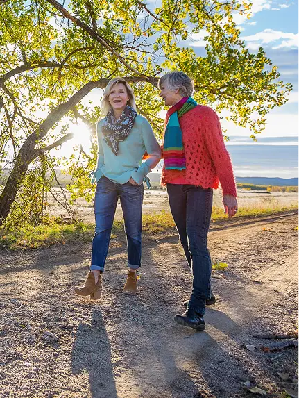 A couple walking