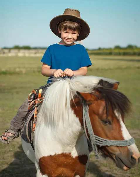 Boy riding hoese